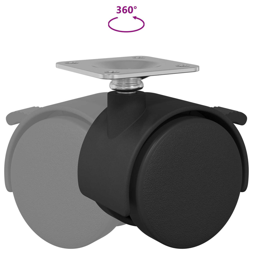 Produktbild för Kastor 2 pcs Svart 39,5 x 39,5 x 37,8 mm Järn och Polypropen