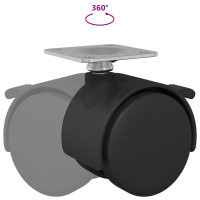 Produktbild för Kastor 12 pcs Svart 39,5 x 39,5 x 37,8 mm Järn och Polypropen