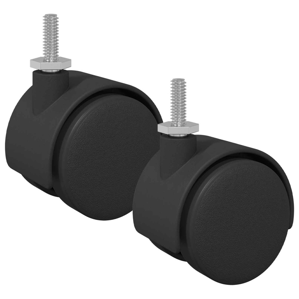 Produktbild för Hjul 2 pcs Svart och Silver 40,1 x 40,1 x 37,8 mm Järn och PP