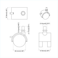 Produktbild för Hjul 2 pcs Svart och Silver 40,1 x 40,1 x 37,8 mm Järn och PP