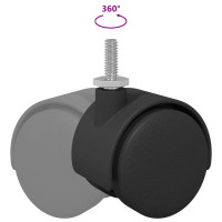 Produktbild för Hjul 12 pcs Svart och Silver 40,1 x 40,1 x 37,8 mm Järn och PP