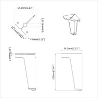 Produktbild för Möbelfötter 2 pcs Svart 54,1 x 54,1 x 100 mm Järn