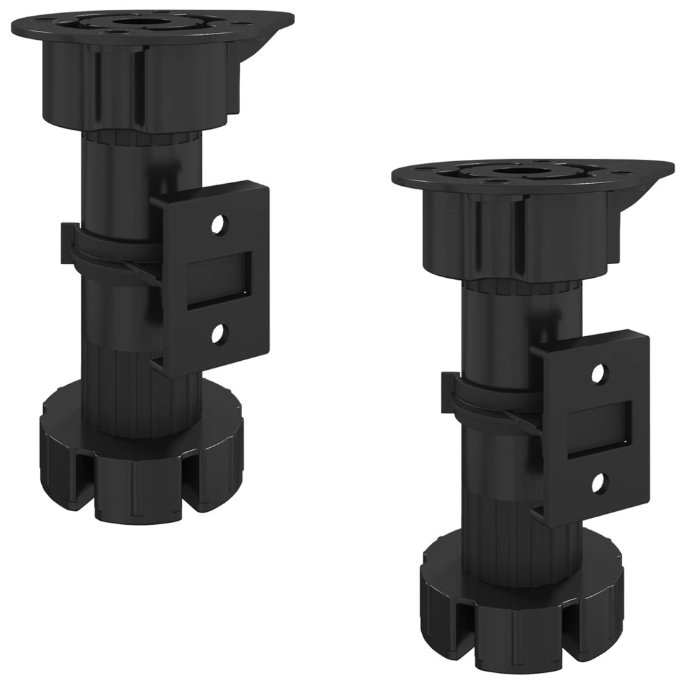 Produktbild för Möbelfötter Justerbar 2 pcs Svart 46 x 46 x 128 mm PP