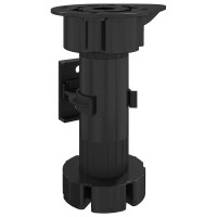 Produktbild för Möbelfötter Justerbar 2 pcs Svart 46 x 46 x 128 mm PP
