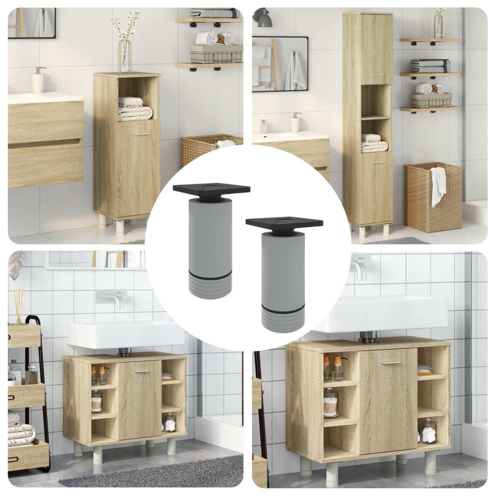 Produktbild för Möbelfötter Justerbar 2 pcs Vit 64 x 64 x 100 mm PP