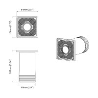 Produktbild för Möbelfötter Justerbar 2 pcs Vit 64 x 64 x 100 mm PP