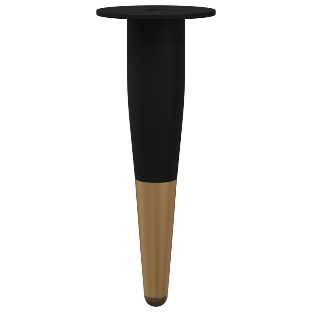Produktbild för Möbelfötter 2 pcs Svart och Guld Ø 40 x 98 mm Järn