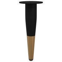 Produktbild för Möbelfötter 2 pcs Svart och Guld Ø 40 x 98 mm Järn