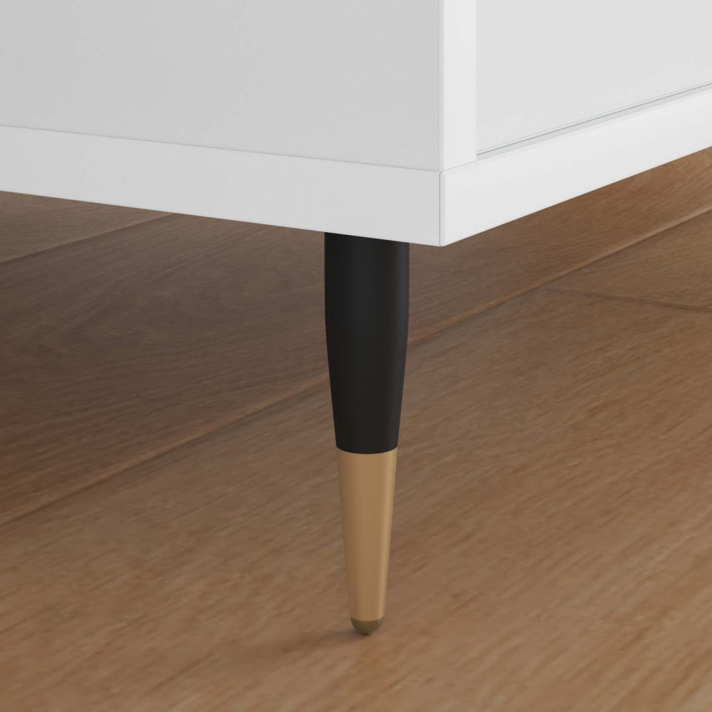 Produktbild för Möbelfötter 2 pcs Svart och Guld Ø 40 x 98 mm Järn