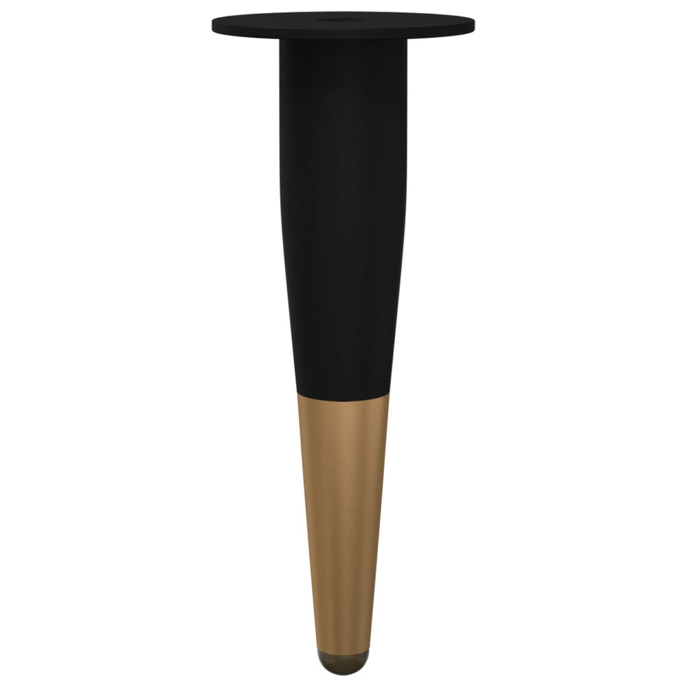 Produktbild för Möbelfötter 2 pcs Svart och Guld Ø 40 x 98 mm Järn