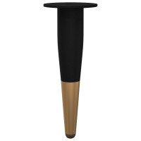 Produktbild för Möbelfötter 2 pcs Svart och Guld Ø 40 x 98 mm Järn