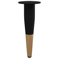 Produktbild för Möbelfötter 2 pcs Svart och Guld Ø 40 x 98 mm Järn