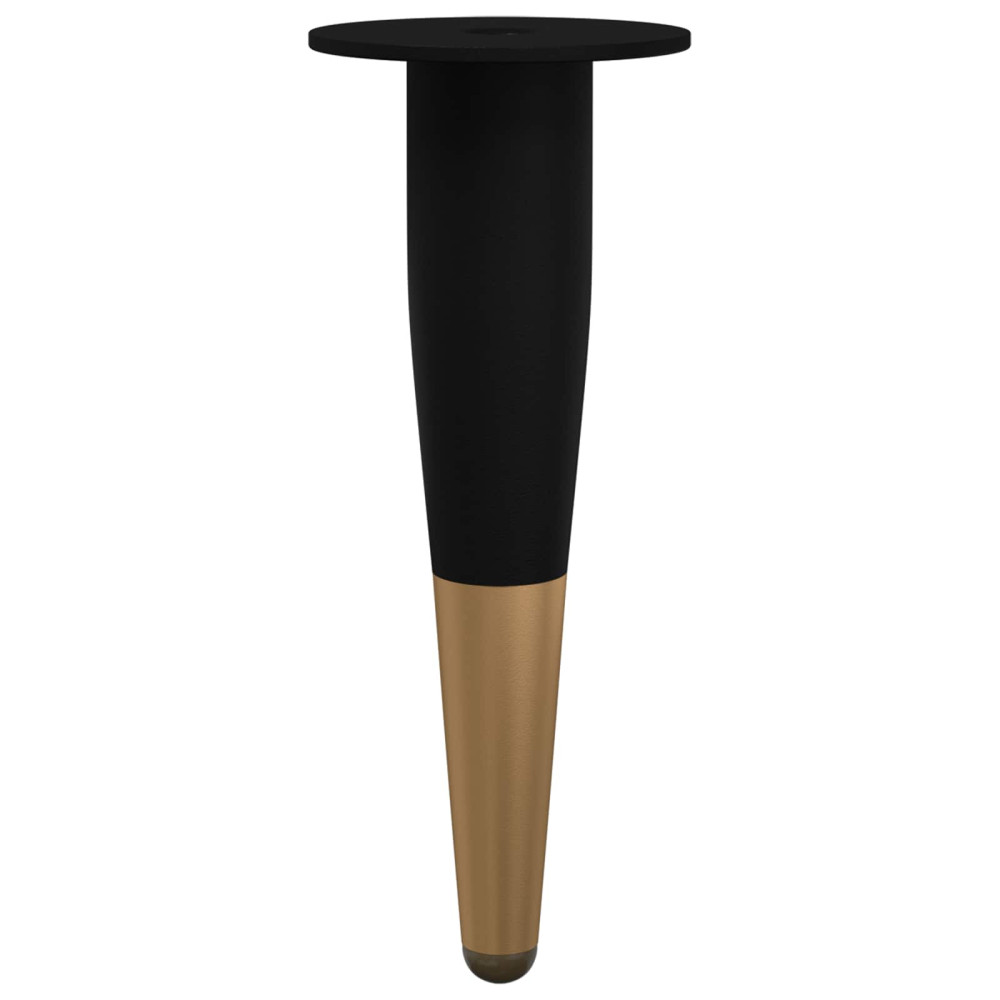 Produktbild för Möbelfötter 2 pcs Svart och Guld Ø 40 x 98 mm Järn