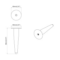 Produktbild för Möbelfötter 2 pcs Svart och Guld Ø 40 x 98 mm Järn