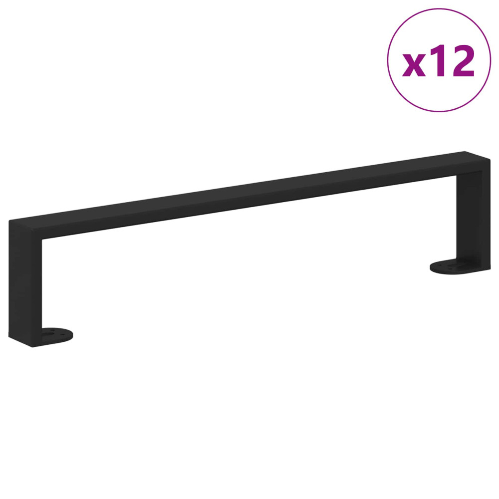 Produktbild för Möbelfötter 12 pcs Svart 481 x 40,5 x 100 mm Järn