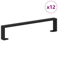 Produktbild för Möbelfötter 12 pcs Svart 481 x 40,5 x 100 mm Järn