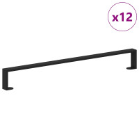 Produktbild för Möbelfötter 12 pcs Svart 796 x 40,5 x 100 mm Järn