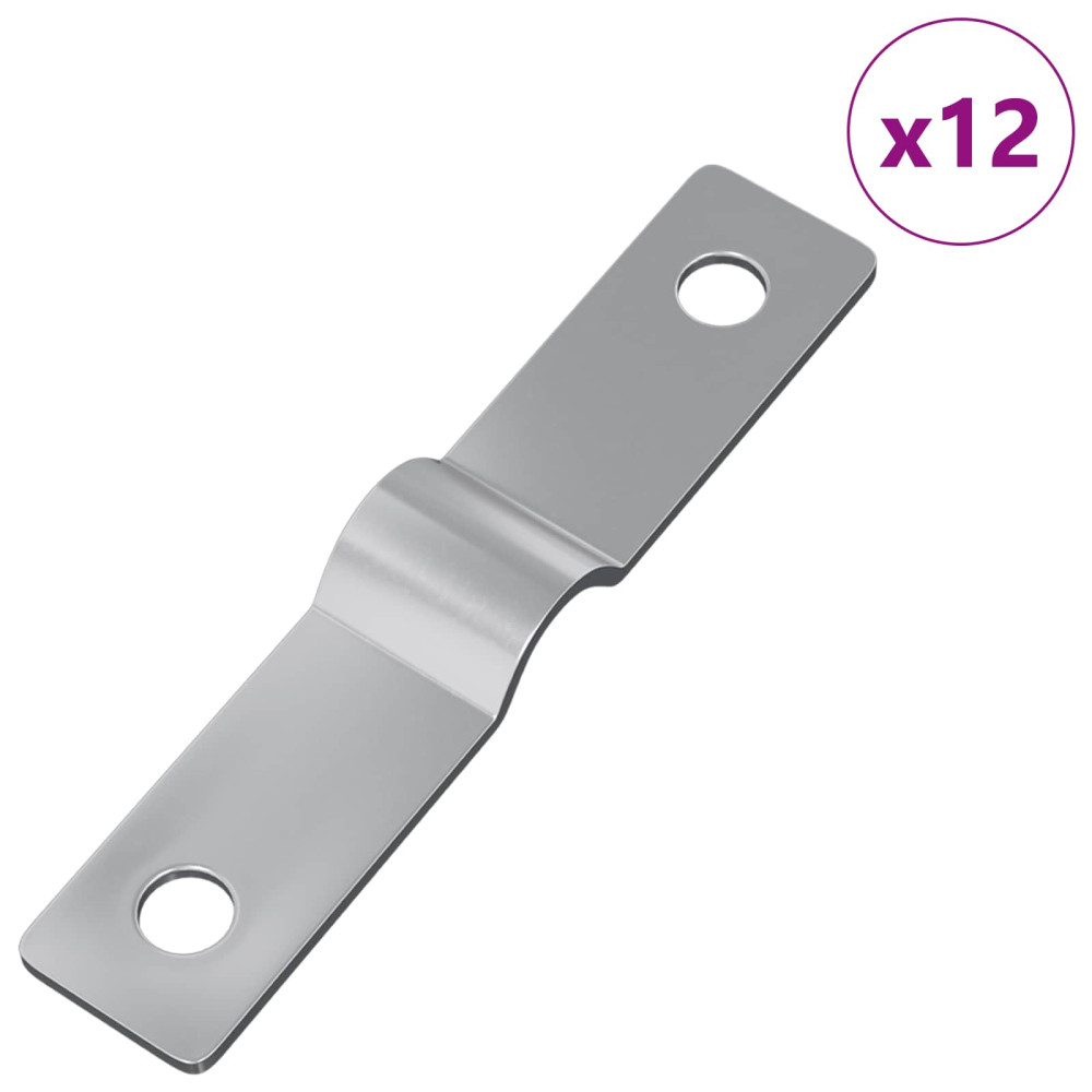 Produktbild för Slagsplåt 12 pcs Silver 50 x 10 x 1,2 mm Järn