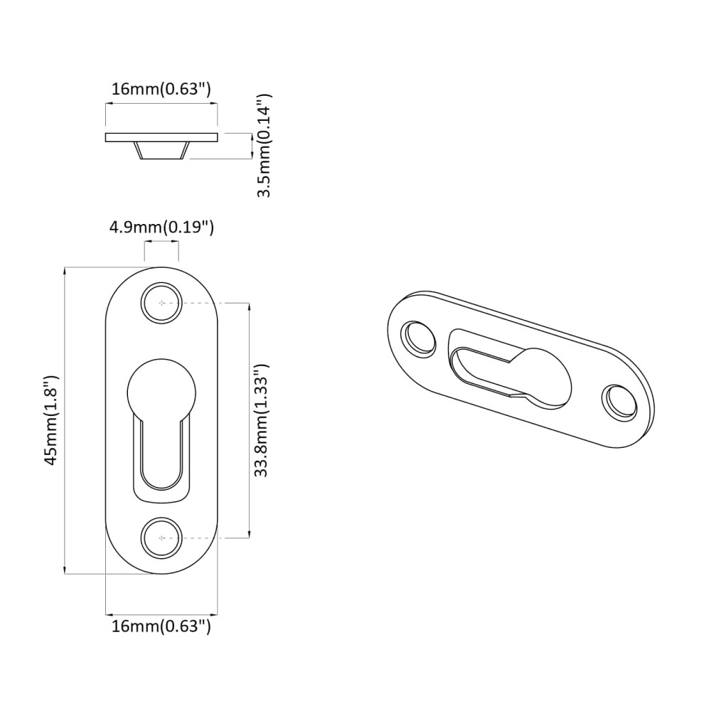 Produktbild för Nyckelhål Hängare 12 pcs Silver 45 x 16 x 3.5 mm Järn