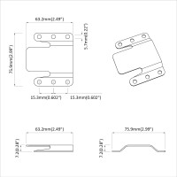 Produktbild för Flush Mount-Bracket 419 pcs Silver 75 x 66 x 1,4 mm Stål