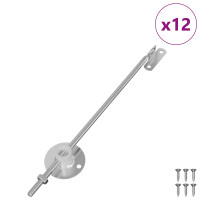 Produktbild för Locket stödgångjärn 12 pcs Silver 194 x 36 x 18 mm Järn