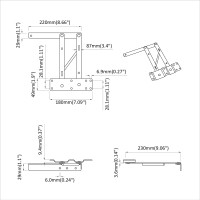 Produktbild för Sänglyftmekanism 12 pcs Svart 340 x 95 x 40 mm Järn