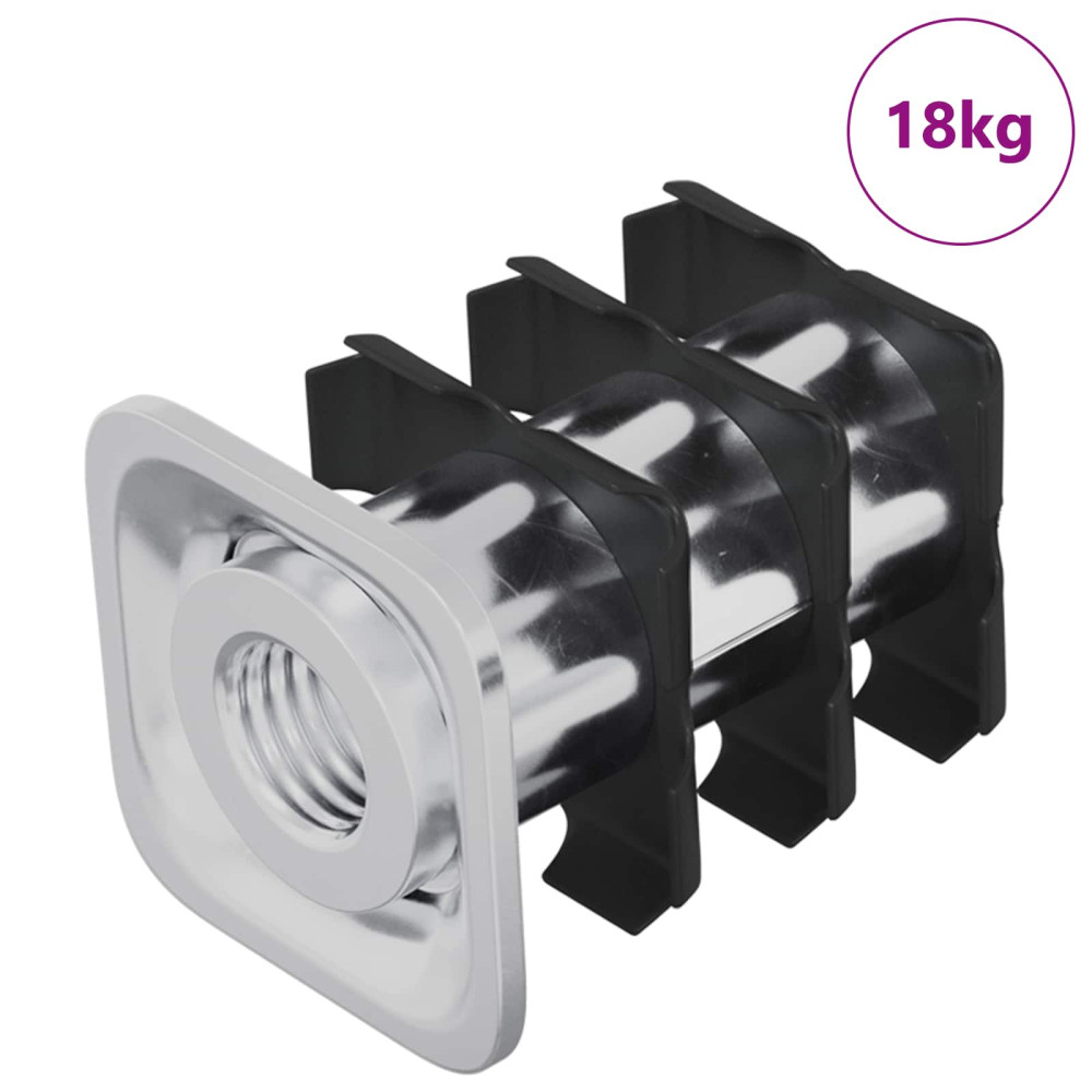 Produktbild för Gängad rörinfästning 1818 pcs Svart och Silver