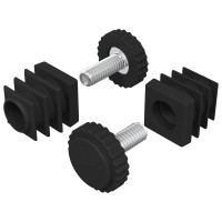 Produktbild för Möbeljusterare Justerbar 2 pcs Svart M6 PP