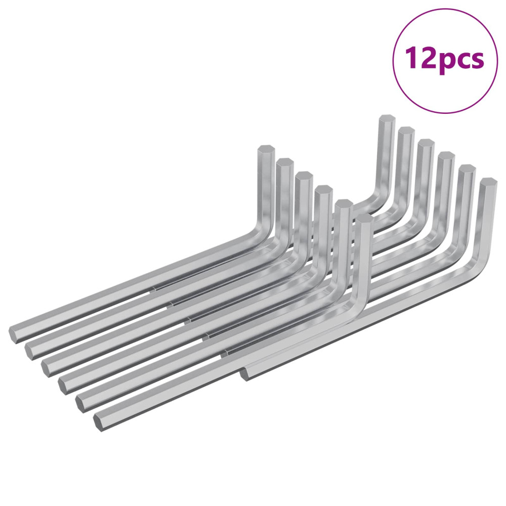 Produktbild för Sexkantnyckel 12 pcs Silver 20 x 52 mm Stål