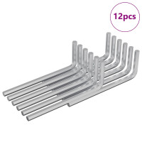 Produktbild för Sexkantnyckel 12 pcs Silver 20 x 52 mm Stål