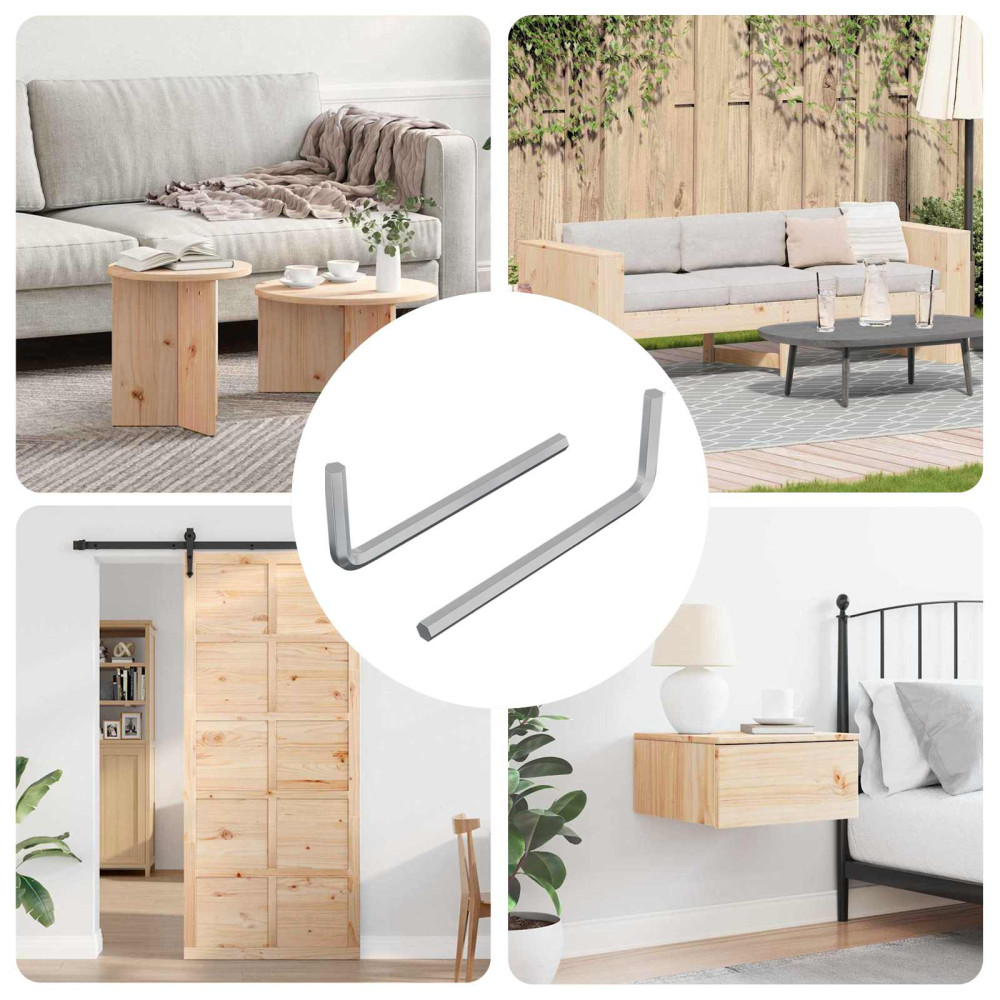 Produktbild för Sexkantnyckel 2 pcs Silver 22 x 66 mm Stål
