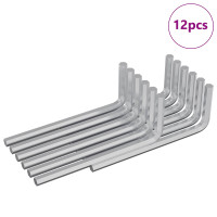 Produktbild för Sexkantnyckel 12 pcs Silver 22 x 66 mm Stål