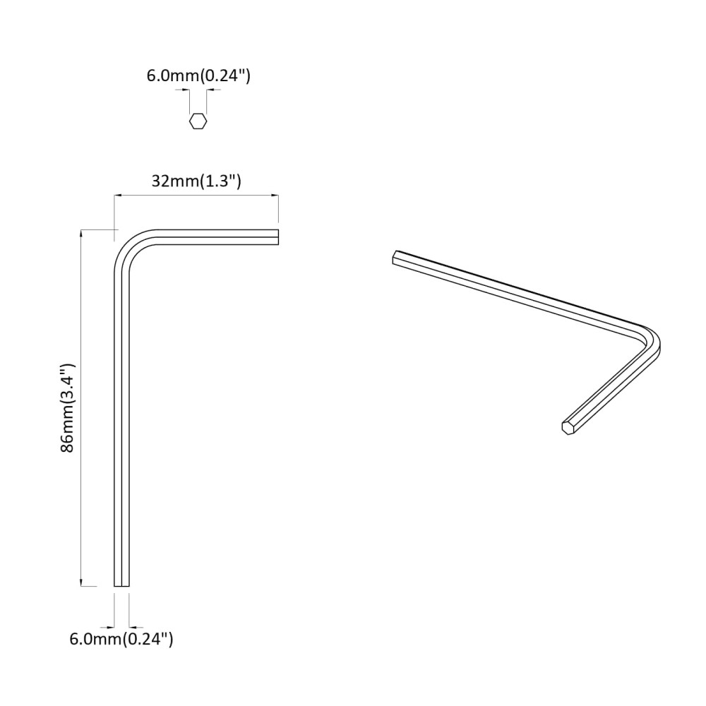 Produktbild för Sexkantnyckel 12 pcs Silver 32 x 86 mm Stål