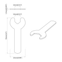 Produktbild för Blocknyckel 2 pcs Silver 13 mm Järn