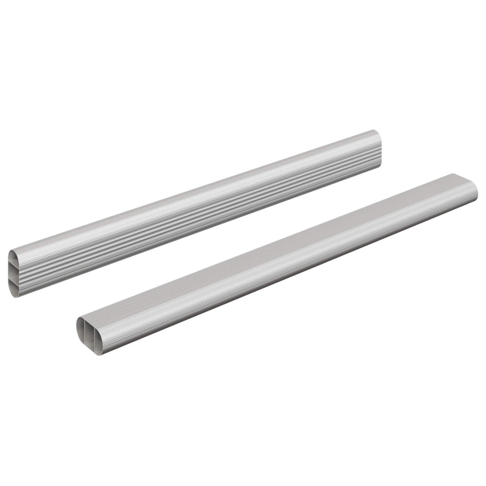 Produktbild för Klädstång 2 pcs Silver 316 x 15 x 29 mm Aluminiumlegering