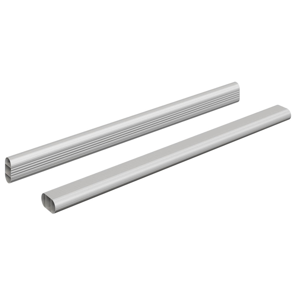 Produktbild för Klädstång 2 pcs Silver 371,5 x 15 x 29 mm Aluminiumlegering