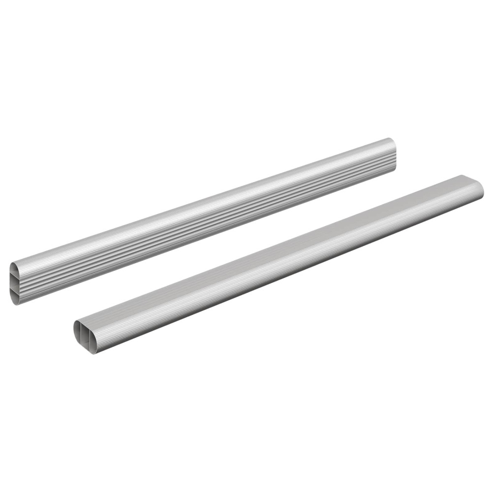 Produktbild för Klädstång 2 pcs Silver 464 x 15 x 29 mm Aluminiumlegering