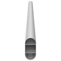 Produktbild för Klädstång 2 pcs Silver 464 x 15 x 29 mm Aluminiumlegering