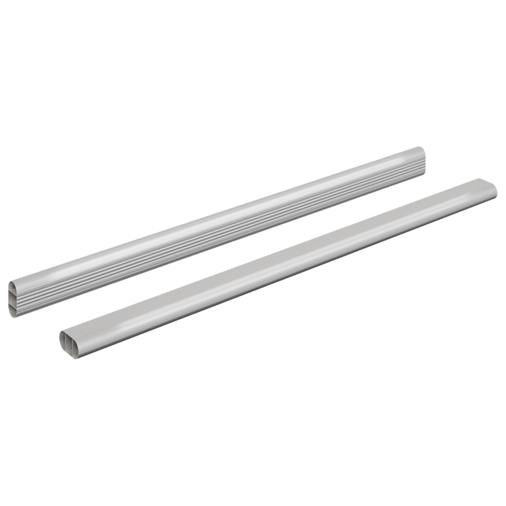 Produktbild för Klädstång 2 pcs Silver 472 x 15 x 29 mm Aluminiumlegering