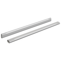 Produktbild för Klädstång 2 pcs Silver 472 x 15 x 29 mm Aluminiumlegering