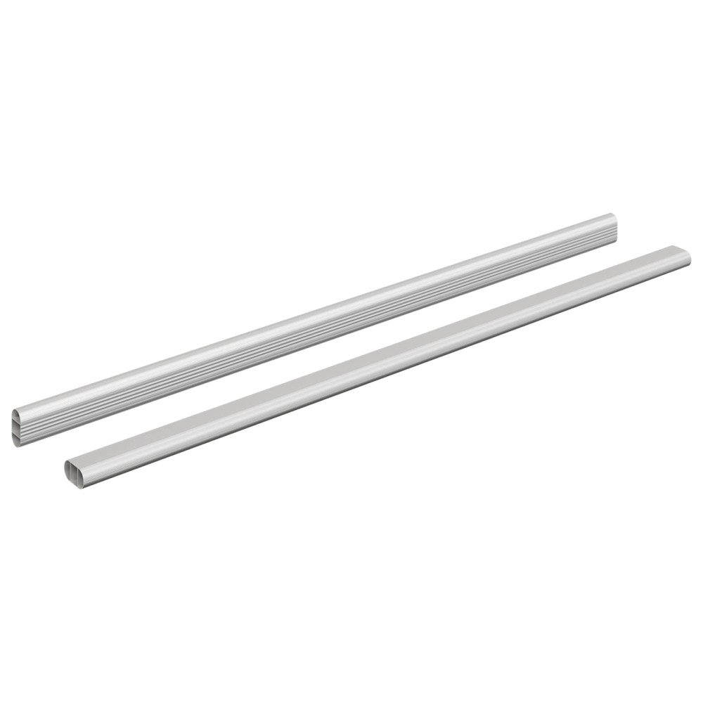 Produktbild för Klädstång 2 pcs Silver 664 x 15 x 29 mm Aluminiumlegering