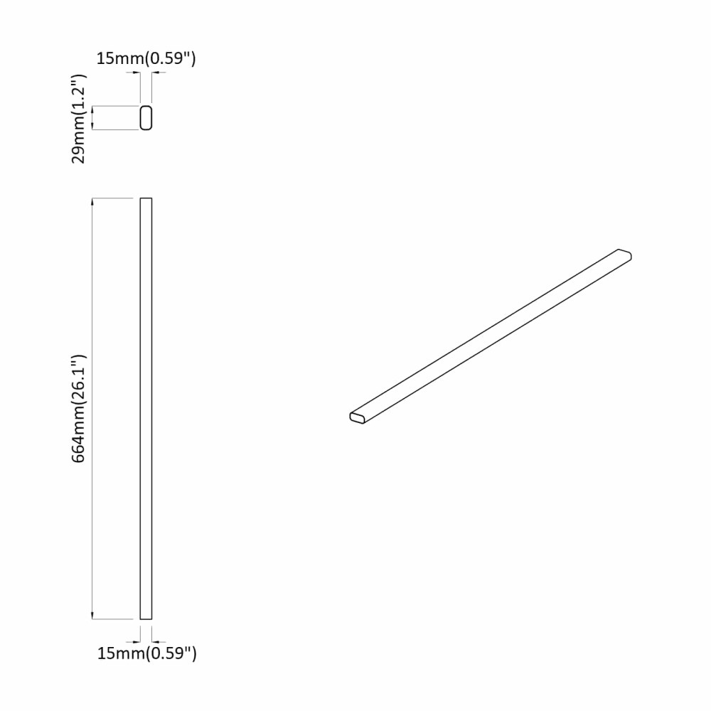 Produktbild för Klädstång 12 pcs Silver 664 x 15 x 29 mm Aluminiumlegering
