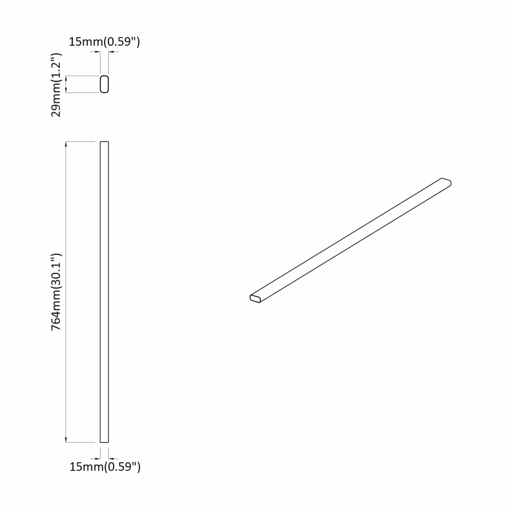 Produktbild för Klädstång 2 pcs Silver 764 x 15 x 29 mm Aluminiumlegering