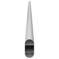 Produktbild för Klädstång 2 pcs Silver 864 x 15 x 29 mm Aluminiumlegering