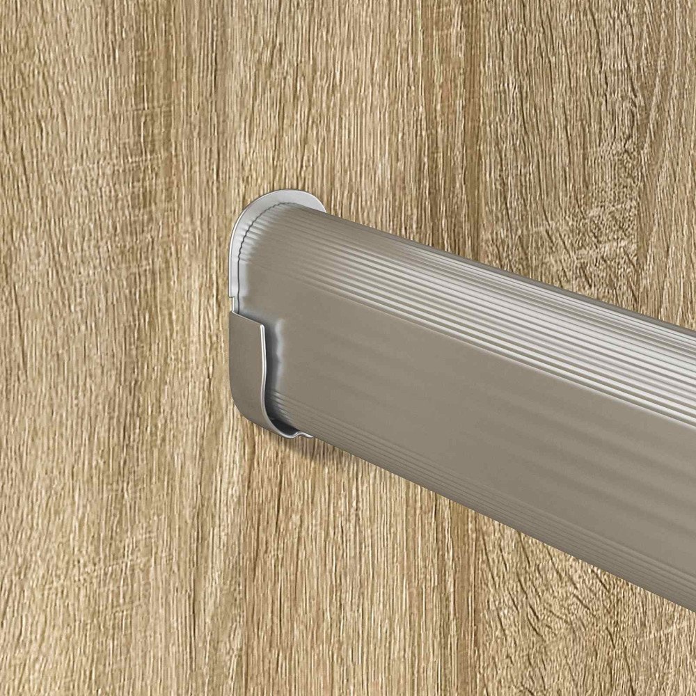 Produktbild för Klädstång 2 pcs Silver 864 x 15 x 29 mm Aluminiumlegering