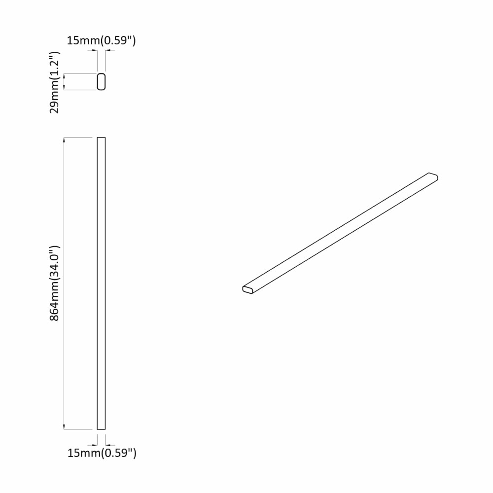 Produktbild för Klädstång 12 pcs Silver 864 x 15 x 29 mm Aluminiumlegering