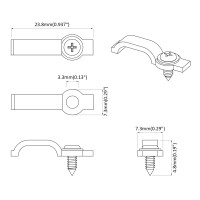 Produktbild för LED Strip Clips 23,8 mm 2 pcs Transparent Plast och Järn