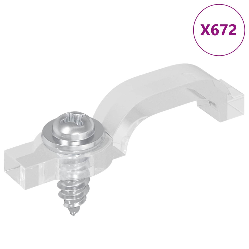 Produktbild för LED Strip Clips 23,8 mm 12 pcs Transparent Plast och Järn