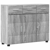 Produktbild för Sideboard FLORIN Grå Sonoma 88,5 x 30,5 x 73 cm Konstruerat trä