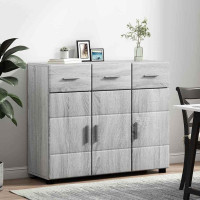 Produktbild för Sideboard FLORIN Grå Sonoma 88,5 x 30,5 x 73 cm Konstruerat trä